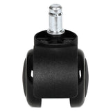 Dual Wheel Hooded Casters, B Stem, 2" Caster, Black