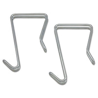 Double Sided Partition Garment Hook, Silver, Steel, 2-pk