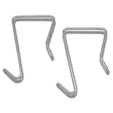 Double Sided Partition Garment Hook, Silver, Steel, 2-pk