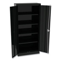 Space Saver Storage Cabinet, Four Fixed Shelves, 30w X 15d X 66h, Black