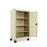 Assembled Mobile Storage Cabinet, W-adjustable Shelves 36w X 24d X 66h, Putty