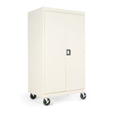 Assembled Mobile Storage Cabinet, W-adjustable Shelves 36w X 24d X 66h, Putty