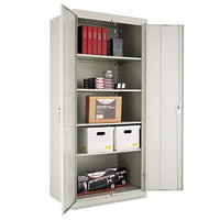 Assembled 78" High Storage Cabinet, W-adjustable Shelves, 36w X 24d, Putty