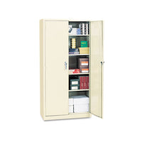 Assembled 78" High Storage Cabinet, W-adjustable Shelves, 36w X 24d, Putty