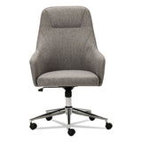 Alera Captain Series High-back Chair, Supports Up To 275 Lbs, Gray Tweed Seat-gray Tweed Back, Chrome Base