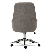 Alera Captain Series High-back Chair, Supports Up To 275 Lbs, Gray Tweed Seat-gray Tweed Back, Chrome Base