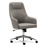 Alera Captain Series High-back Chair, Supports Up To 275 Lbs, Gray Tweed Seat-gray Tweed Back, Chrome Base