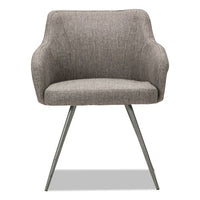 Alera Captain Series Guest Chair, 24" X 24.5" X 30.25", Gray Tweed Seat-gray Tweed Back, Chrome Base