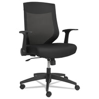 Alera Eb-k Series Synchro Mid-back Flip Arm Mesh-chair, Supports Up To 275 Lbs, Black Seat-black Back, Black Base