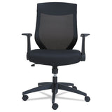 Alera Eb-k Series Synchro Mid-back Flip Arm Mesh-chair, Supports Up To 275 Lbs, Black Seat-black Back, Black Base