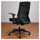 Alera Eb-k Series Synchro Mid-back Flip Arm Mesh-chair, Supports Up To 275 Lbs, Black Seat-black Back, Black Base