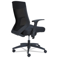 Alera Eb-k Series Synchro Mid-back Flip Arm Mesh-chair, Supports Up To 275 Lbs, Black Seat-black Back, Black Base