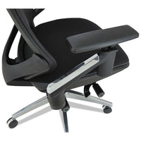 Alera Eb-w Series Pivot Arm Multifunction Mesh Chair, Supports Up To 275 Lbs, Black Seat-black Back, Aluminum Base