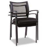 Alera Eikon Series Stacking Mesh Guest Chair, Black Seat-black Back, Black Base, 2-carton