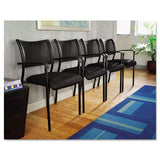 Alera Eikon Series Stacking Mesh Guest Chair, Black Seat-black Back, Black Base, 2-carton