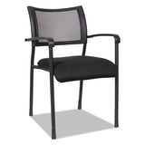 Alera Eikon Series Stacking Mesh Guest Chair, Black Seat-black Back, Black Base, 2-carton