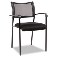 Alera Eikon Series Stacking Mesh Guest Chair, Black Seat-black Back, Black Base, 2-carton