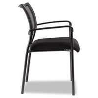 Alera Eikon Series Stacking Mesh Guest Chair, Black Seat-black Back, Black Base, 2-carton