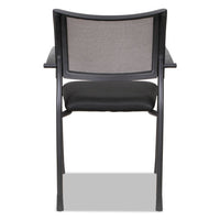 Alera Eikon Series Stacking Mesh Guest Chair, Black Seat-black Back, Black Base, 2-carton