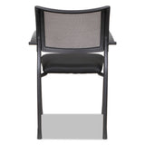 Alera Eikon Series Stacking Mesh Guest Chair, Black Seat-black Back, Black Base, 2-carton