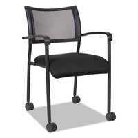 Alera Eikon Series Stacking Mesh Guest Chair, Black Seat-black Back, Black Base, 2-carton