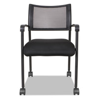 Alera Eikon Series Stacking Mesh Guest Chair, Black Seat-black Back, Black Base, 2-carton