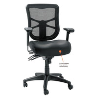 Alera Elusion Series Mesh Mid-back Multifunction Chair, Supports Up To 275 Lbs., Black Seat-black Back, Black Base