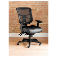 Alera Elusion Series Mesh Mid-back Multifunction Chair, Supports Up To 275 Lbs., Black Seat-black Back, Black Base