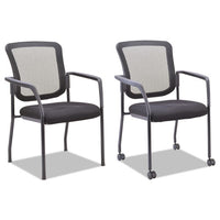 Mesh Guest Stacking Chair, Supports Up To 275 Lbs., Black Seat-black Back, Black Base