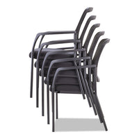 Mesh Guest Stacking Chair, Supports Up To 275 Lbs., Black Seat-black Back, Black Base