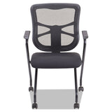 Alera Elusion Mesh Nesting Chairs, Padded Arms, Black Seat-black Back, Black Base, 2-carton