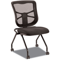 Alera Elusion Mesh Nesting Chairs, Black Seat-black Back, Black Base, 2-carton