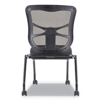 Alera Elusion Mesh Nesting Chairs, Black Seat-black Back, Black Base, 2-carton