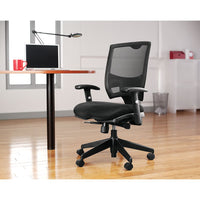 Alera Epoch Series Fabric Mesh Multifunction Chair, Supports Up To 275 Lbs, Black Seat-black Back, Black Base