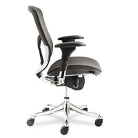 Alera Eq Series Ergonomic Multifunction Mid-back Mesh Chair, Supports Up To 250 Lbs., Black Seat-black Back, Aluminum Base