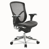 Alera Eq Series Ergonomic Multifunction Mid-back Mesh Chair, Supports Up To 250 Lbs., Black Seat-black Back, Aluminum Base