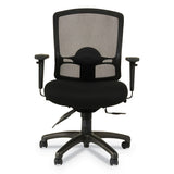 Alera Etros Series Mesh Mid-back Petite Multifunction Chair, Supports Up To 275 Lbs, Black Seat-black Back, Black Base