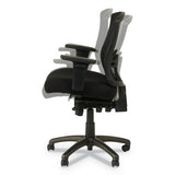 Alera Etros Series Mesh Mid-back Petite Multifunction Chair, Supports Up To 275 Lbs, Black Seat-black Back, Black Base