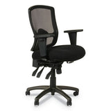 Alera Etros Series Mesh Mid-back Petite Multifunction Chair, Supports Up To 275 Lbs, Black Seat-black Back, Black Base