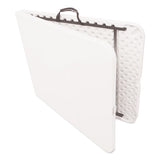 Fold-in-half Resin Folding Table, 72w X 29.63d X 29.25h, White