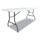 Fold-in-half Resin Folding Table, 72w X 29.63d X 29.25h, White
