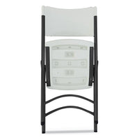 Premium Molded Resin Folding Chair, White Seat-white Back, Dark Gray Base