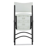 Premium Molded Resin Folding Chair, White Seat-white Back, Dark Gray Base