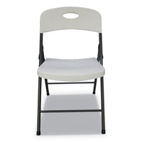 Molded Resin Folding Chair, White Seat-white Back, Dark Gray Base, 4-carton