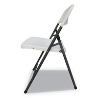 Molded Resin Folding Chair, White Seat-white Back, Dark Gray Base, 4-carton