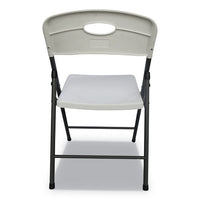 Molded Resin Folding Chair, White Seat-white Back, Dark Gray Base, 4-carton