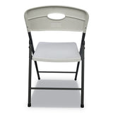 Molded Resin Folding Chair, White Seat-white Back, Dark Gray Base, 4-carton