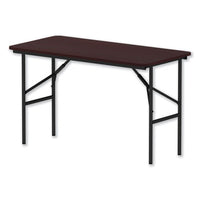 Wood Folding Table, Rectangular, 48w X 23 7-8d X 29h, Mahogany