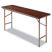 Wood Folding Table, Rectangular, 59 7-8w X 17 3-4d X 29 1-8h, Mahogany