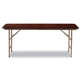 Wood Folding Table, Rectangular, 71 7-8w X 17 3-4d X 29 1-8h, Mahogany